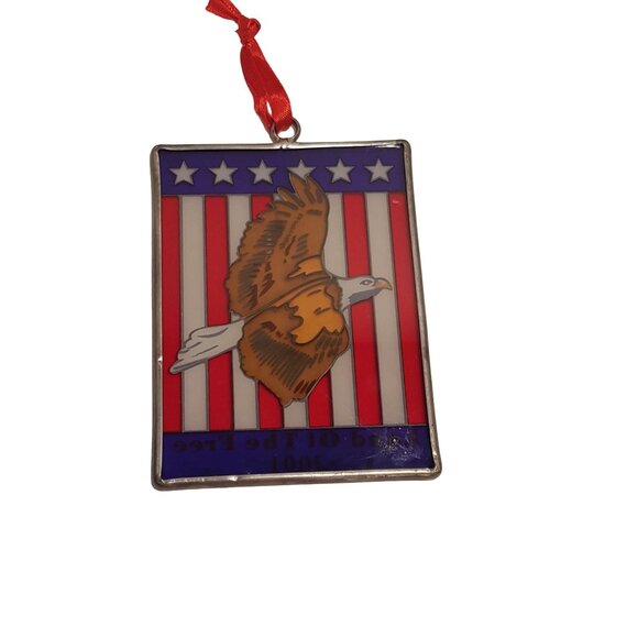 Vintage 2001 Limited Edition Suncatcher Eagle Flag Land of The Free - Picture 2 of 5